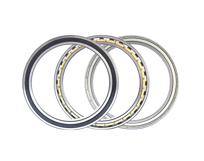 Precision thin section bearings for camera gimbals and satellite systems